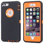 iPhone 8/ iPhone 7 Shockproof Case, AICase [Heavy Duty] [Full Body] Tough 3 in1 Rugged Armor Water-Resistance Cover Shock,Reduction/Bumper Case for Apple iPhone 8/7 (Orange/Black + Belt Clip)