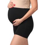 Morph Maternity Shorts for Women | Pregnancy Panties for Women | Shorts Style | Prevents Inner Thigh Chafing Caused by Weight Gain | Soft & Stretchy Cotton | Pack of 1 | Black | XL