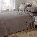 Emma Barclay Athena Quilted Paisley Motif Bedspread Set in Mink - Double Bed