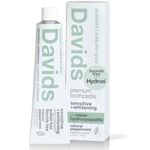 Davids Nano Hydroxyapaite Natural Toothpaste for Sensitivity, Peppermint, Flouride Free, SLS Free, Remineralize Enamel, Gentle Whitening, Toothpaste Squeezer Included, Recycable Metal Tube, 5.25oz