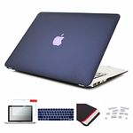 Se7enline Compatible with MacBook New Pro 15 inch Case Hard Case for Mac Pro 15" A1707/A1990 with Touch Bar 2016/2017/2018 Keyboard Cover, Laptop Sleeve, Screen Protector,Dust Plug, Navy Peony/Blue