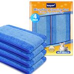 KEEPOW Microfiber Cleaning Pad for Mop, Replacement Pads for Hardwood Floor Cleaner, 18 Inch, Washable & Reusable Spray Refills for Hard Surface Laminate Wood (4 Pack)