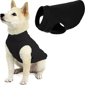 Gooby Stretch Fleece Vest Dog Sweater - Warm Pullover Fleece Dog Jacket - Winter Dog Clothes for Small Dogs, Large Dogs, Boy or Girl - Soft, Super Stretchy Fleece Vest Dog Sweater - Black, Medium