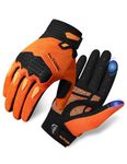 KUTOOK Moutain Bike Gloves for Men Cycling Dirt Bike Accessories Padded Palm Fullfinger Gloves MTB Biking Bicycle Motorbike Street Bike Orange M