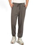 Alan Jones Clothing Solid Regular Fit Joggers Track Pant (Dark Beige_L)