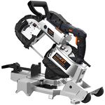 MAXXT Band Saw with Lightweight Aluminum Base 10 Amp 5 Inch Deep Cut Variable Speed Handheld Automatic Multipurpose Cut with Carrying Wheels Portable