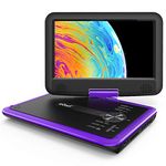 ieGeek 11.5" Portable DVD Player with SD Card/USB Port, 5 Hour Rechargeable Battery, 9.5" Eye-protective Screen, Support AV-IN/OUT, All Region, Purple