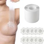 EMOET Transparent Breast Lift Tape and 10 Pcs Lace Petal Backless Nipple Cover Set,Fashion Medical Athletic Body Boop Push Up bob Tape Invisible boobtape Bra for Big Breas and Women Dresses or Clothes