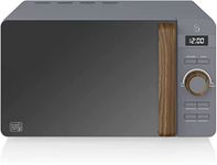 Swan SM22036LGRYN Nordic LED Digital Microwave with Glass Turntable, 6 Power Levels & Defrost Setting, 20L, 800W, Grey