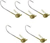 Reaction Tackle Tungsten Shaky Head Jigs, Green Pumpkin, 1/8 oz (5 per Pack)