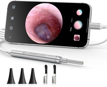 USB Otoscope-Ear Scope Camera, Anykit New Upgraded 4.3mm Diameter Visual Ear Camera HD Ear Endoscope with Earwax Cleaning Tool and 6 Adjustable LED Lights for Android and Windows & Mac.