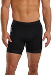 TYR Men’s Durafast Elite Workout Jammer Swimsuit, Black/Logo, 32