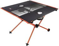 Cascade Mountain Tech Ultralight Camp Table - Lightweight for Backpacking, Camping, Sporting Events, Beach, and Picnics with Carry Bag - Black/Orange