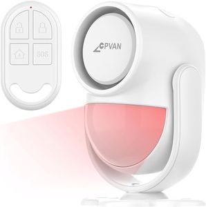 (Update) CPVAN Indoor Motion Sensor Alarm with Siren, Remote Control Wireless Infrared DIY PIR Motion Detector Burglar Alarm System, 125dB Adjustable, Battery Operated, for Home/Shed/Garage/Van etc.