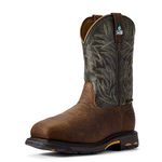 ARIAT Men's Workhog Wide Square CSA Metguard Composite Toe Work Boot Western, Ridge Brown/Moss Green, 8