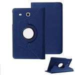 Sotefe® Cover Samsung Galaxy Tab E 9.6'' SM-T560-360 Rotation Design PU Leather Case Étui Housse Samsung Galaxy tab E 9.6 SM-T560/T561 Smart Shell Support Protector - Navy Blue