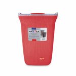 Nayasa Rope Laundry Basket Small- 44 Ltrs | Plastic Cloth Storage Basket | Laundry Storage Basket with Lid | Laundry Basket for Bathroom | Storage Organizer | Red