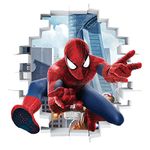 LARIAU 3D New Superhero Wall Stickers Spider Wall Decal Self-Adhesive Wall Sticker for Bedroom Living Room Hotel Decor Size：（43X50cm） (LX13-X03)