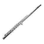 Kadence Closed Open Hole Metal Flutes Key of C 16 Key for Beginner, Kids, Student Silver Nickel Flute with Leather Case