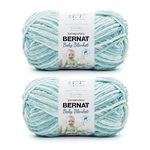 Bernat Baby Blanket Blue Green Yarn - 2 Pack of 300g/10.5oz - Polyester - 6 Super Bulky - 220 Yards - Knitting/Crochet