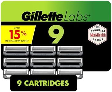 GilletteLabs Razor Blade Refills, Compatible with GilletteLabs with Exfoliating Bar by Gillette and Heated Razor, 9 Refills