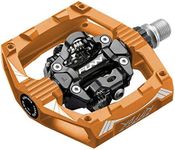 Funn Ripper Mountain Bike Clipless Pedals, Rocker Clip/Spring-Loaded Clip-in Mechanism, Compatible with SPD Cleats, 9/16" CrMo Axle Bicycle Pedals for MTB/Gravel Cycling (Orange)