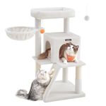 Feandrea Cat Tree, Cat Tower, Widened Perch for Large Cats, Cream White PCT051T01