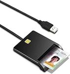 ID Card Reader,USB Smart Card Reader, USB 2.0 Common Access CAC Memory Card Reader Compatible with Windows and Linux, Plug and Play