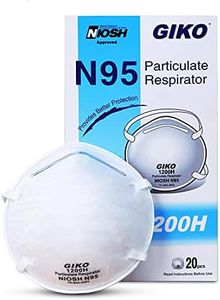GIKO N95 Face Mask - 20Pcs Cup Dust Safety Masks, N95 Protective Mask, Protection Against PM2.5 Dust, Fire Smoke, Filter Efficiency≥95%, White