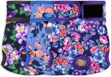 Female Dog Diapers - Premium Reusable Diapers for Doggie in Heat - for Pet Incontinence with Adjustable Snaps Rose Flower, XXL