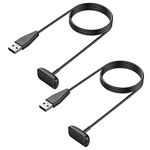 TiMOVO [2-Pack Charger Cable for Fitbit Charge 6 / Luxe/Charge 5/Luxe SE Fitness Tracker, Magnetic USB Charging Cable,3.3FT Replacement Charging Power Cable Cord for Charge 5/Luxe Smartwatch, Black