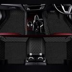 AutoClow Vinyl /Premium 7D Car Mat Full Set For Tata Nexon (Model : 2017-2024) || Luxury Double-Stich 7D Car Floor Mat Complete Set || 100% Waterproof, Color : Black-Black (Design-1)