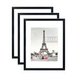 kennethan 11x14 Picture Frame Black 3 Pcs in 1 set 11x14 Frame can Display 8x10 inch Picture with Mat or 11x14 inch Picture Without Mat on the Wall