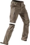 Moosehill Men's-Hiking-Pants Convertible Water-Resistant Quick-Dry Lightweight Breathable Zip-Off for Hunting, Fishing, Travel, Outdoor, Safari, Camping with 5 Deep Pockets (Sand, 44W*30L)