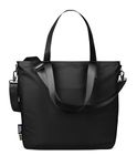 Simple Modern Tote Bag for Women | Large Black Water-Resistant Laptop Purse with Compartments and Zipper Top | Shoulder Bag with Crossbody Strap and Pockets for Work, Travel & School | Midnight Black