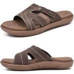 KUAILU Womens Fashion Orthotic Slides Ladies Lightweight Athletic Yoga Mat Sandals Slip On Thick Cushion Slippers Sandals With Comfortable Plantar Fasciitis Arch Support Brown 7