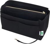 GREENSHEEP Purse Organizer Insert for Handbags, Premium Felt Organizer with Zipper Pocket (X-Large, Black)