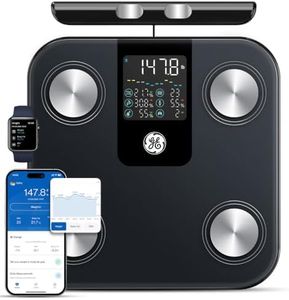 GE Smart Scale for Body Weight, Full-Body Composition Analysis, Black 11"