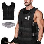 Hukimoyo Weighted Vest 10 kg For Gym With 50 Steel Plates Adjustable Weight Vest For Men Women for Workout Vest Weighted Vest Jacket Exercise Gym Weight Vest Training Fitness vest (Black)