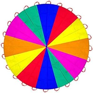 AMYESE 16.4ft Rainbow Parachute for Outdoor Party Games, Kids Play Parachute Group Cooperative Team Game Toys, Family Get-Together Entertainment