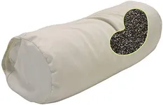 Bean Products WheatDreamz Neck Roll Pillow + Natural Case - 100% Organic Cotton - Filled with Organic Buckwheat - 5" x 14"+case