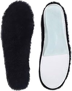 ABUSA Women's Cozy Warm Thick Fleece Black Sheepskin Insole, 12 B(M) US