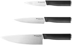 KitchenAid Classic Chef Knife Set, 3-Piece, Black