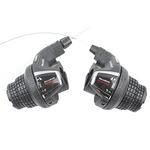 XIONGXIAOZHI 1 Pair of Gear Lever RevoShift Twist Grip Shifter 6 Speed Rear Derailleur for Mountain Bike MTB (Black)