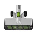 Greenworks (White) Soft Brush Roll Power Head Attachment, Includes LED Lights, Works with Greenworks Stick Vacuums (SVW24L411, SVG24L411, ‎SVW24L410, ‎SVG24L410)