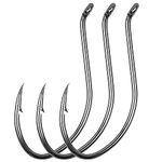 Catfish Fishing Hooks High Carbon Steel Fish Hooks, 100pcs Big River Hook Saltwater Black Nickel Fish Hooks