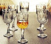 castanea Wine Glasses Set of 6, Ideal for White or Red Wine Party Glass, Elegant Wine Glasses, Crystal Shape, 180 ml