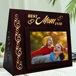 MYGIFTYSHOP Engineered Wood Customized Best Mom Ever Led Photo Table Lamp | Best Anniversary Birthday Sorry Mothers Day Gift | For Mom Mother Mummy Maa