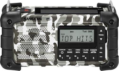 Sangean MMR-99 DAB Multifunctional Emergency Radio with Hand Crank, DAB+, FM-RDS, Bluetooth, LED Torch and IP55 Certification, Ideal for Outdoor, Camping and Emergencies, Artic Camo