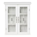Teamson Home Delaney Removable Wooden Wall Cabinet with 2 Doors- White